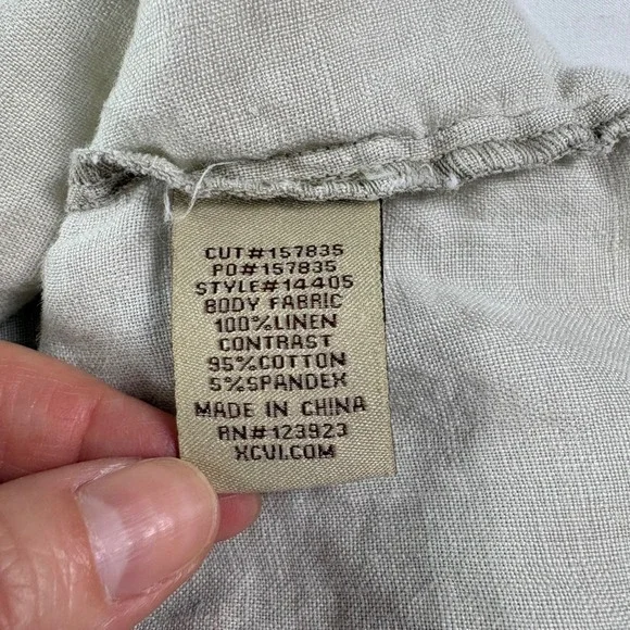 XCVI Womens S Linen Sleeveless Tank Top Mixed Media Layering Boho Neutral Clean - Picture 5 of 9